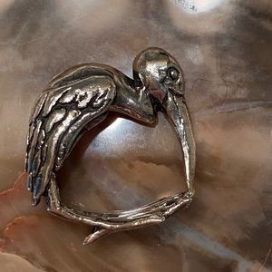 Vintage Clifton Nicholson Sterling Silver Kiwi Bird Ring